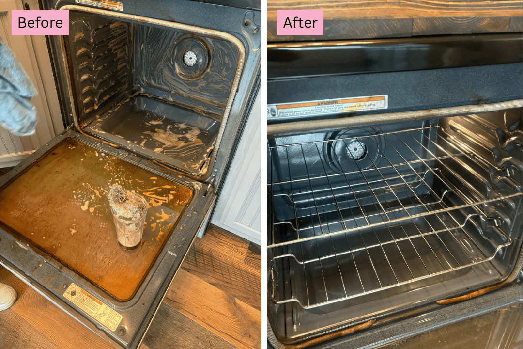 before and after oven clean
